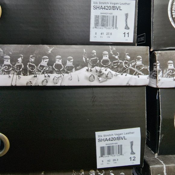 Brand New Shaker 420 Thigh High Platform Goth Punk Rocker Boots Stretch Leather - Picture 15 of 15